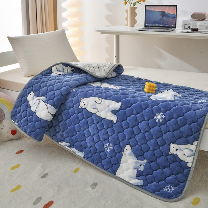 91家纺网 家纺一手货源 找家纺 索弗莱家纺 2025新款全消光牛奶绒学生床垫可水洗机洗床护垫床褥子 北极地带