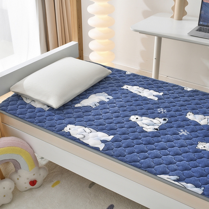 91家纺网 家纺一手货源 找家纺 索弗莱家纺 2025新款全消光牛奶绒学生床垫可水洗机洗床护垫床褥子 北极地带