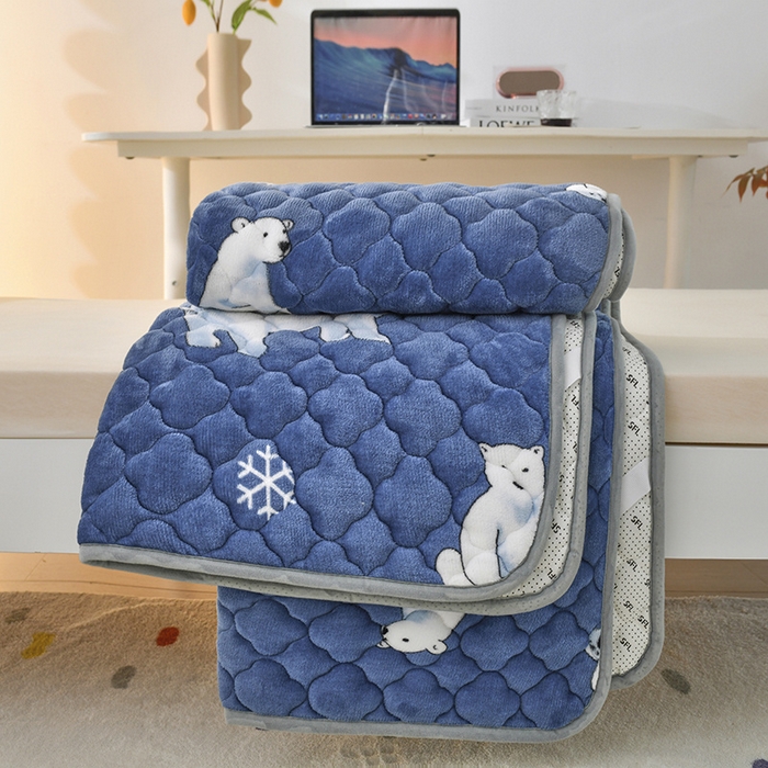 91家纺网 家纺一手货源 找家纺 索弗莱家纺 2025新款全消光牛奶绒学生床垫可水洗机洗床护垫床褥子 北极地带