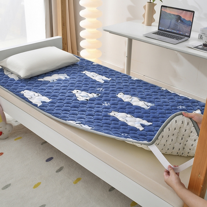 91家纺网 家纺一手货源 找家纺 索弗莱家纺 2025新款全消光牛奶绒学生床垫可水洗机洗床护垫床褥子 北极地带