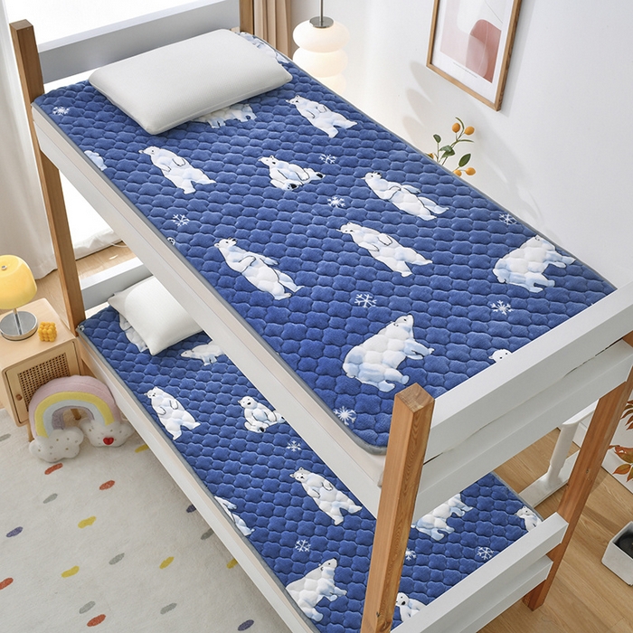 91家纺网 家纺一手货源 找家纺 索弗莱家纺 2025新款全消光牛奶绒学生床垫可水洗机洗床护垫床褥子 北极地带