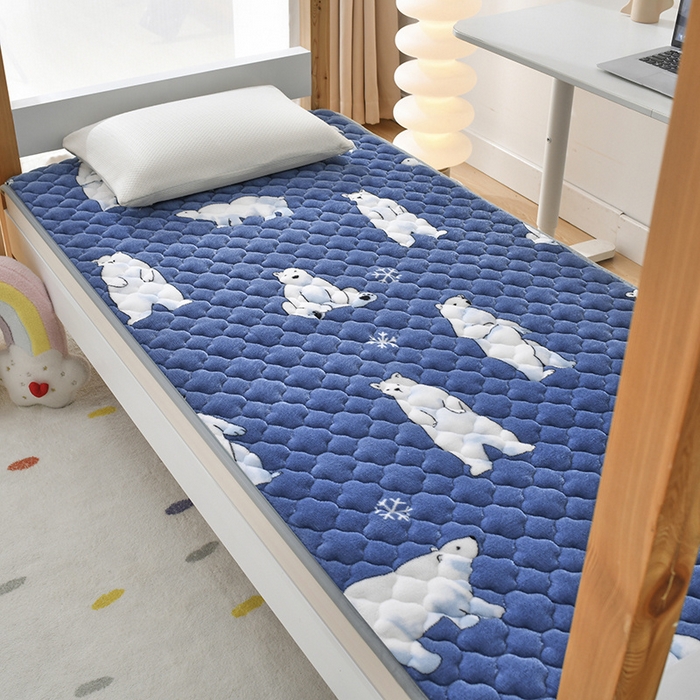 91家纺网 家纺一手货源 找家纺 索弗莱家纺 2025新款全消光牛奶绒学生床垫可水洗机洗床护垫床褥子 北极地带