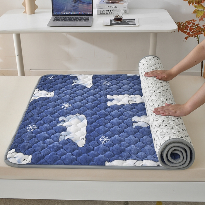 索弗莱家纺 2025新款全消光牛奶绒学生床垫可水洗机洗床护垫床褥子 北极地带