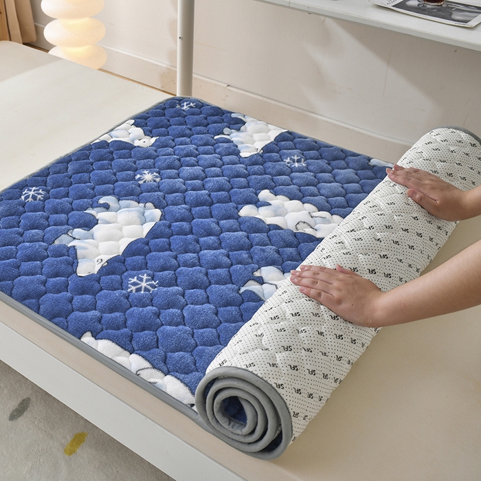 91家纺网 家纺一手货源 找家纺 索弗莱家纺 2025新款全消光牛奶绒学生床垫可水洗机洗床护垫床褥子 北极地带