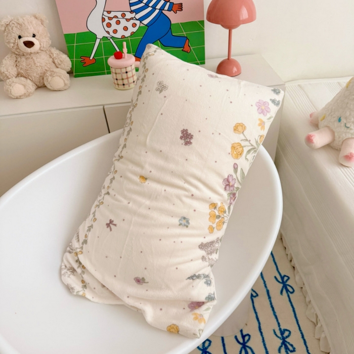 91家纺网 家纺一手货源 找家纺 禧缘家纺（原梦想家）2025新款牛奶绒纯色印花双开口枕套 紫色薰衣草