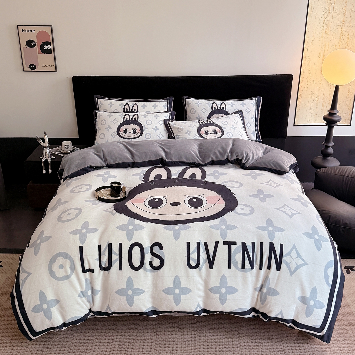 摩卡（乐趣） 2025新款牛奶绒大版数码印花四件套（提供买家秀） 经典兔