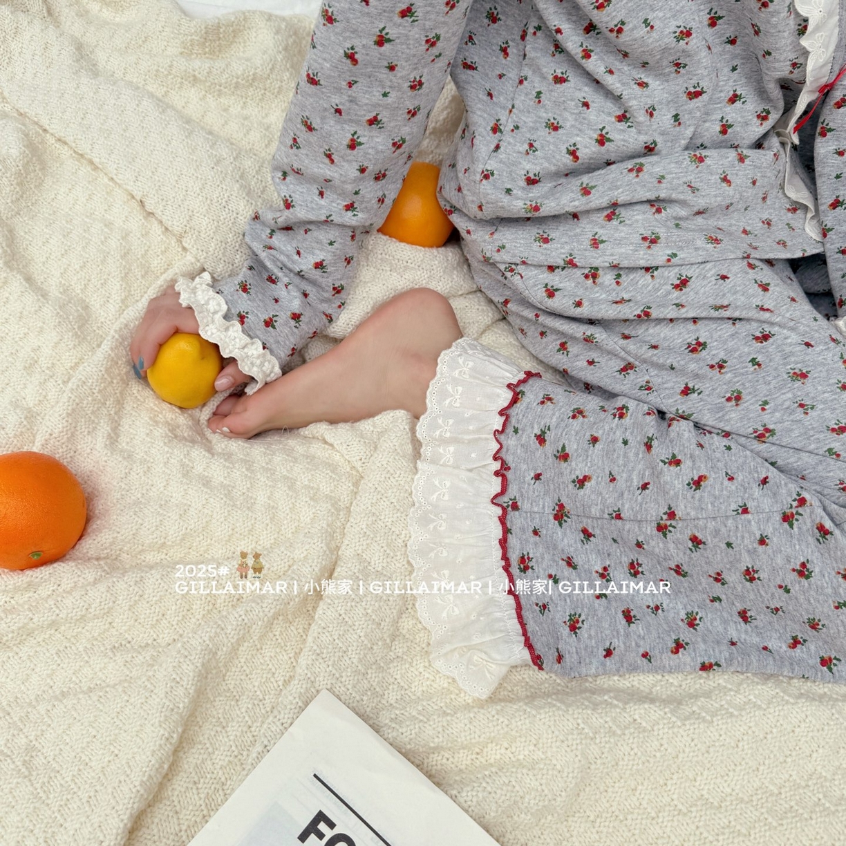 91家纺网 家纺一手货源 找家纺 （总）妍景家居生活馆 2025新款小熊家-小红花开衫款