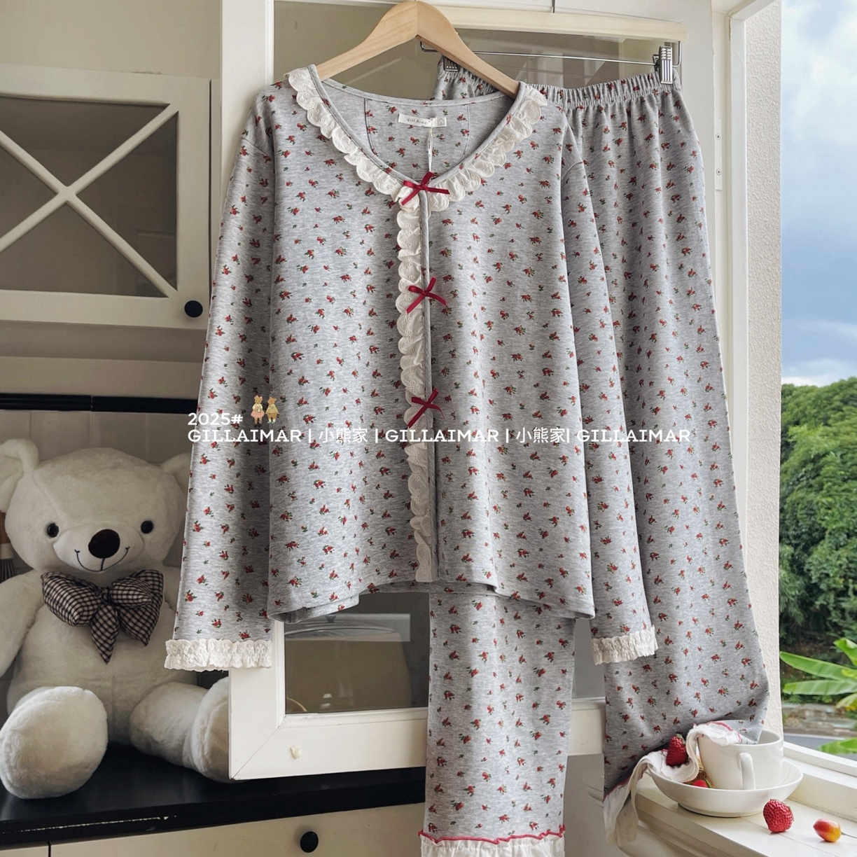 91家纺网 家纺一手货源 找家纺 （总）妍景家居生活馆 2025新款小熊家-小红花开衫款