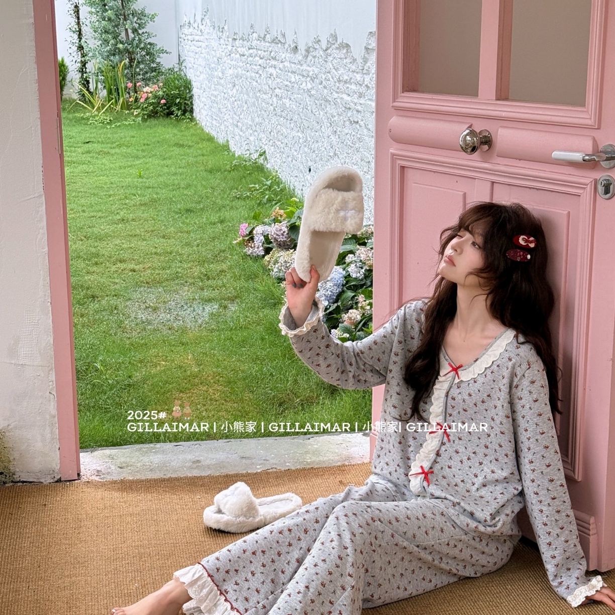 91家纺网 家纺一手货源 找家纺 （总）妍景家居生活馆 2025新款小熊家-小红花开衫款