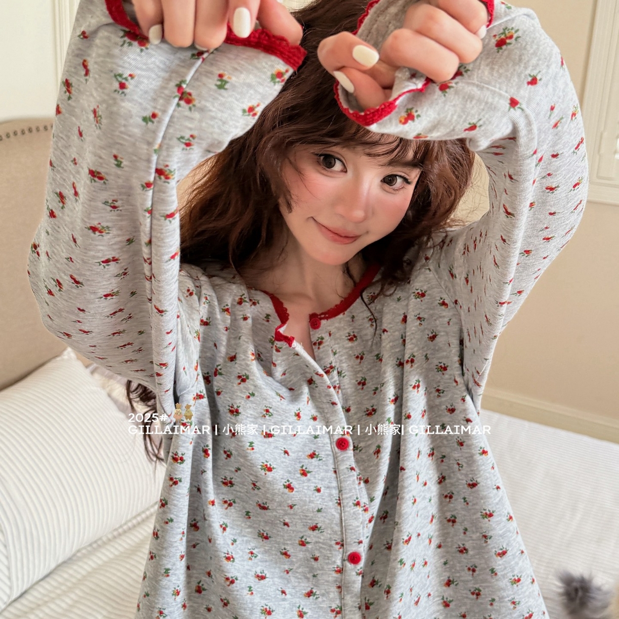 91家纺网 家纺一手货源 找家纺 （总）妍景家居生活馆 2025新款小熊家-小红花三件套