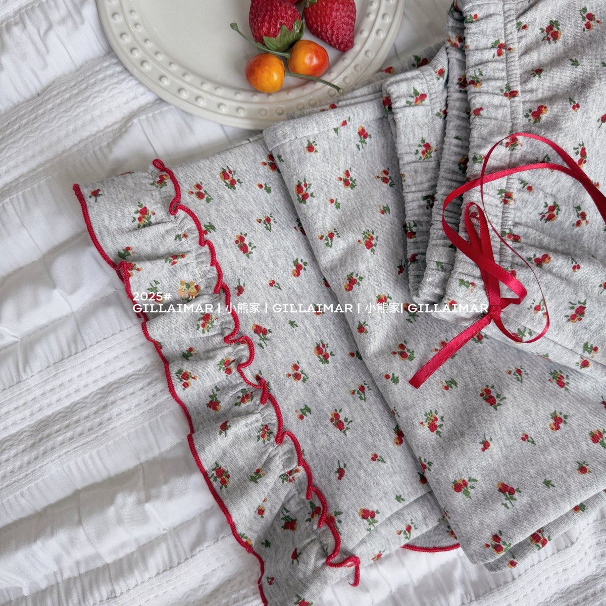 91家纺网 家纺一手货源 找家纺 （总）妍景家居生活馆 2025新款小熊家-小红花三件套