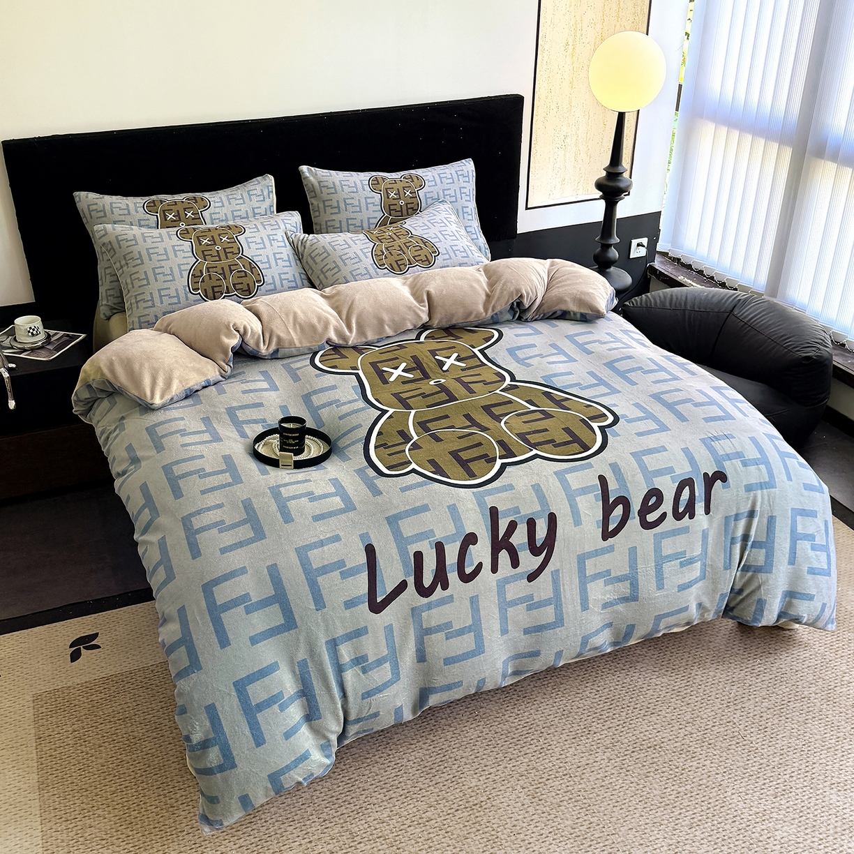 91家纺网 家纺一手货源 找家纺 摩卡（乐趣） 2025新款牛奶绒大版数码印花四件套（提供买家秀） 咔芬