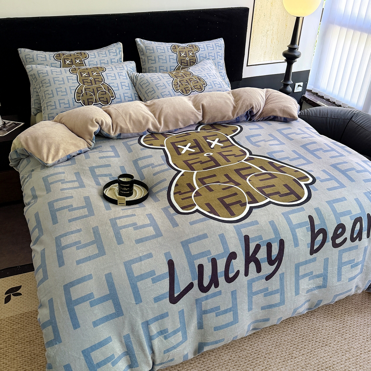 91家纺网 家纺一手货源 找家纺 摩卡（乐趣） 2025新款牛奶绒大版数码印花四件套（提供买家秀） 咔芬