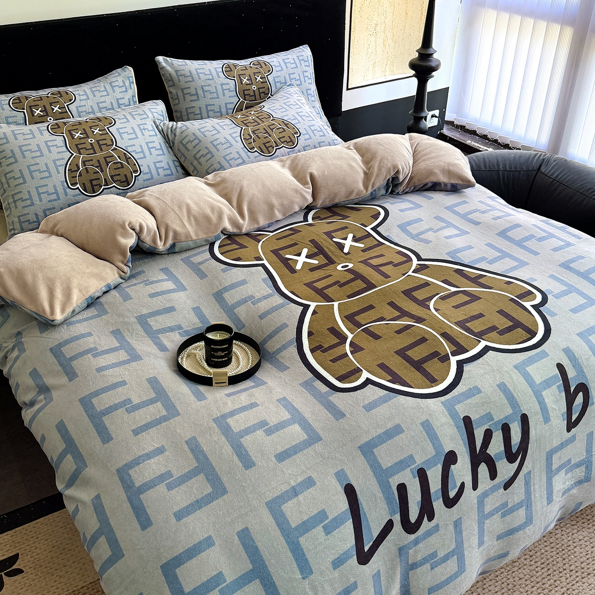 91家纺网 家纺一手货源 找家纺 摩卡（乐趣） 2025新款牛奶绒大版数码印花四件套（提供买家秀） 咔芬