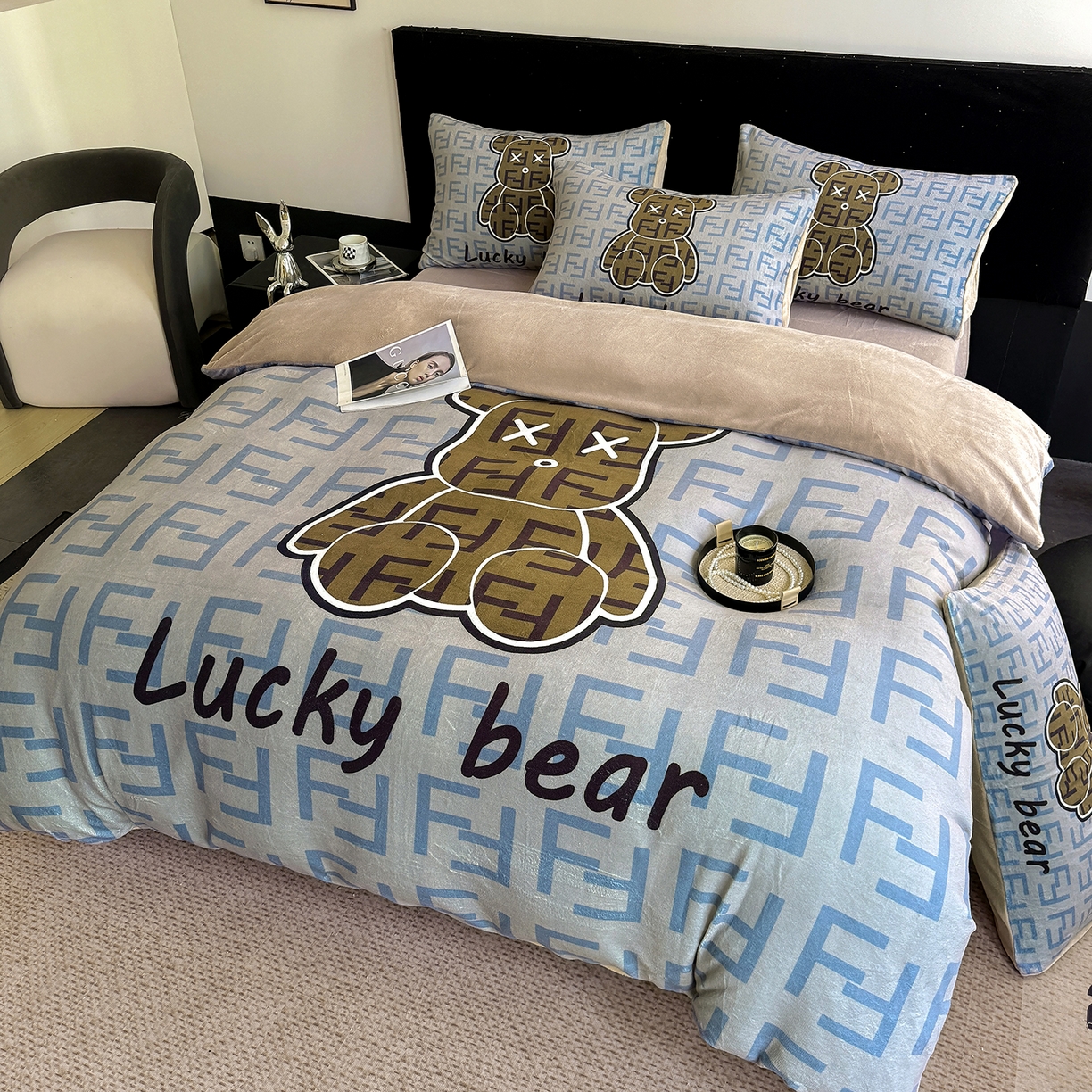 91家纺网 家纺一手货源 找家纺 摩卡（乐趣） 2025新款牛奶绒大版数码印花四件套（提供买家秀） 咔芬