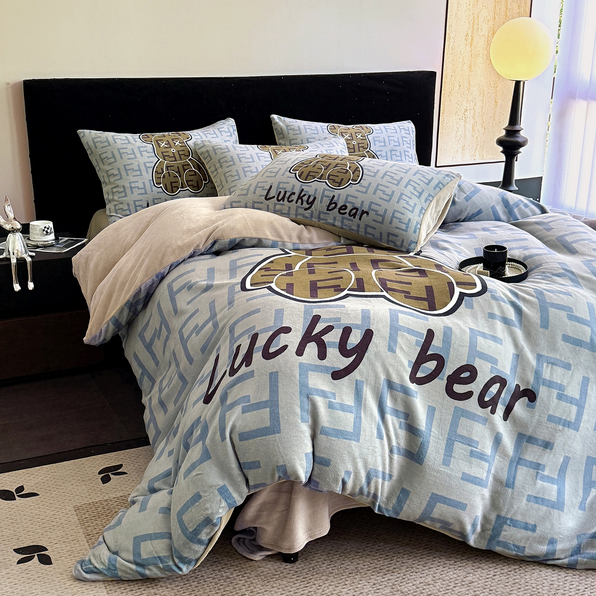 91家纺网 家纺一手货源 找家纺 摩卡（乐趣） 2025新款牛奶绒大版数码印花四件套（提供买家秀） 咔芬