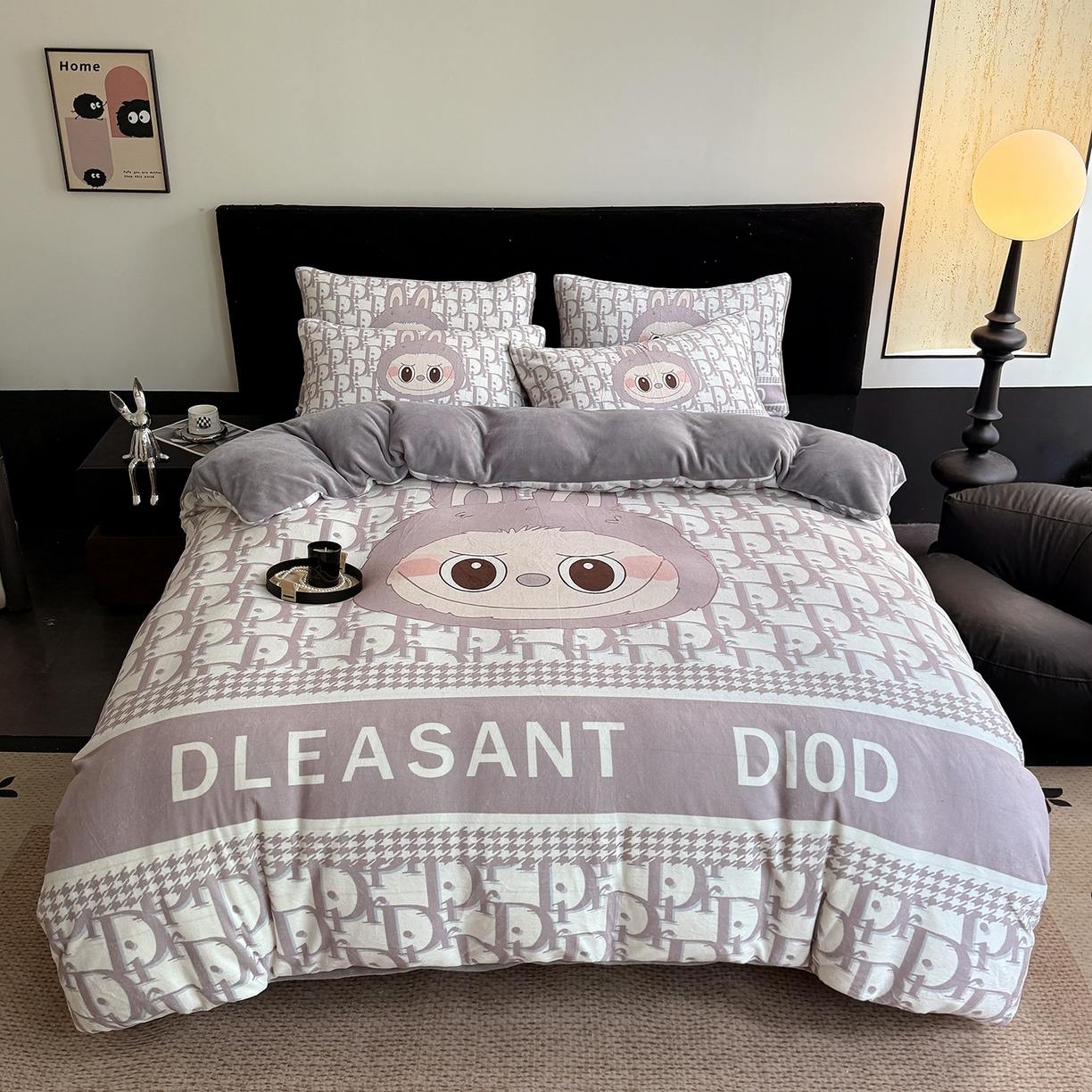 摩卡（乐趣） 2025新款牛奶绒大版数码印花四件套（提供买家秀） 萌萌兔