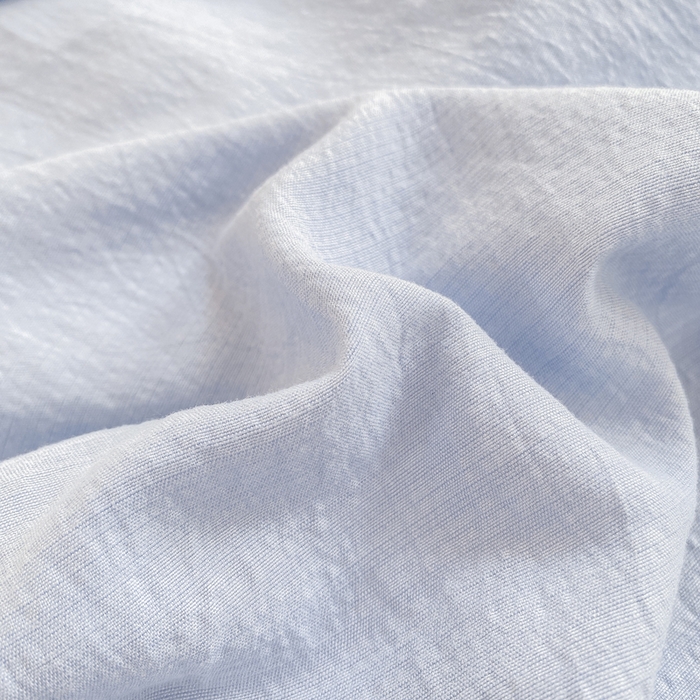 91家纺网 家纺一手货源 找家纺 朵朵家纺 2025新款云感提花双层纱纯色单床单被单（可定做尺寸） 雾蓝