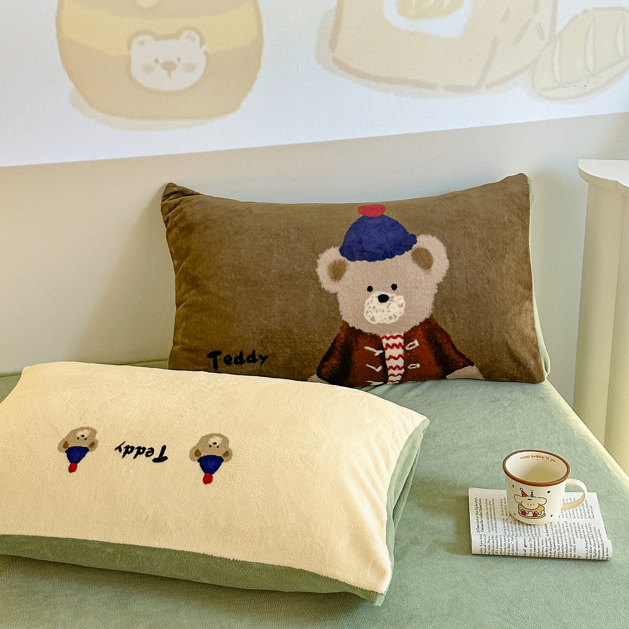 91家纺网 家纺一手货源 找家纺 （总）安哆啦家纺 2025新款A类加厚200克牛奶绒印花卡通四件套