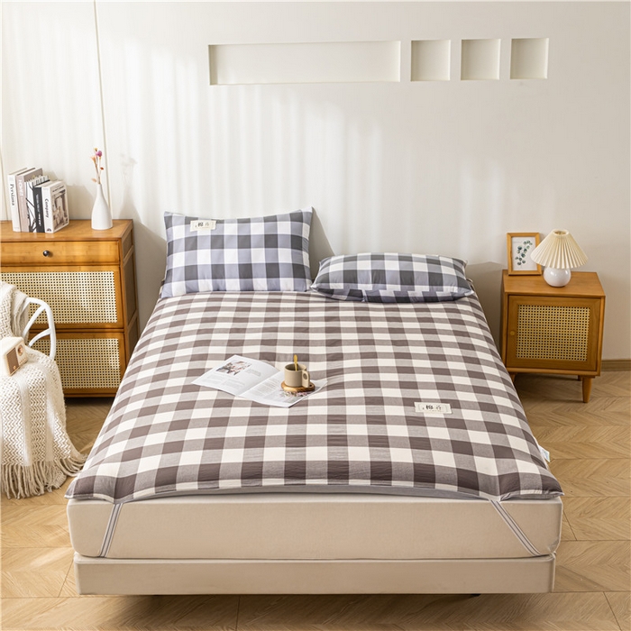 91家纺网 家纺一手货源 找家纺 悠米悠家 2025新款新疆长绒棉可拆洗棉花夹棉床褥垫成人款 高级灰格