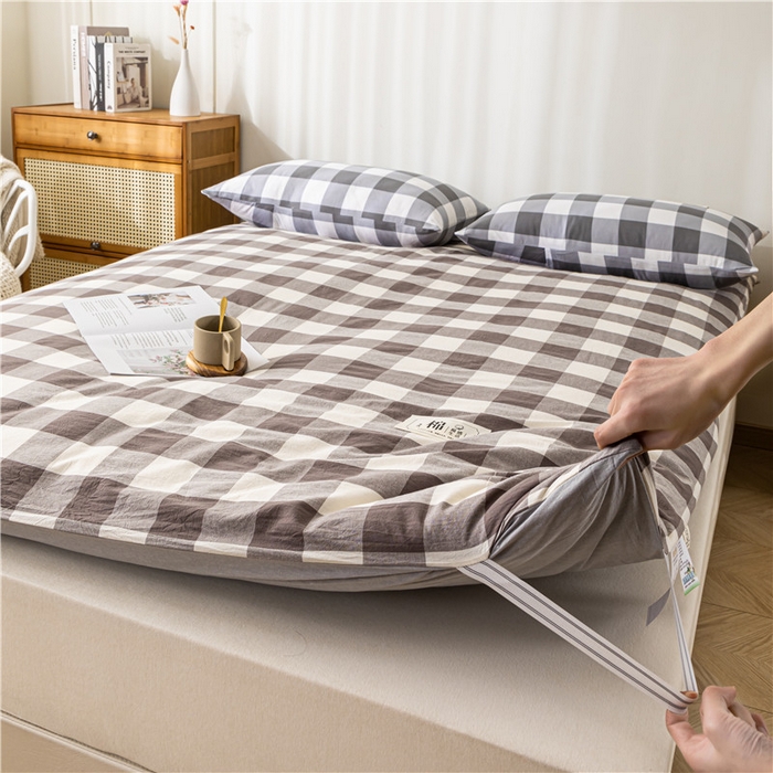 91家纺网 家纺一手货源 找家纺 悠米悠家 2025新款新疆长绒棉可拆洗棉花夹棉床褥垫成人款 高级灰格