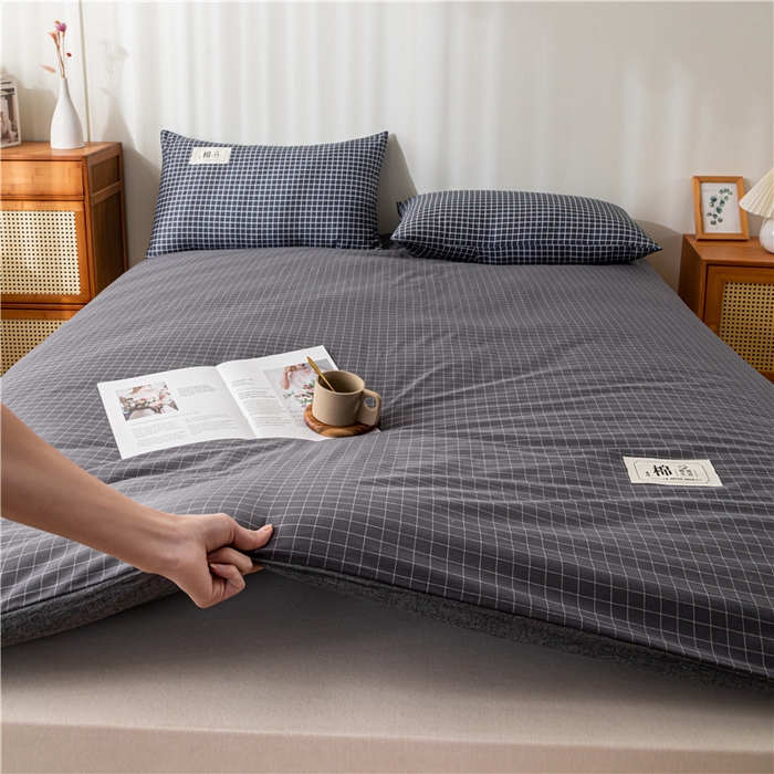 91家纺网 家纺一手货源 找家纺 悠米悠家 2025新款新疆长绒棉可拆洗棉花夹棉床褥垫成人款 格子控