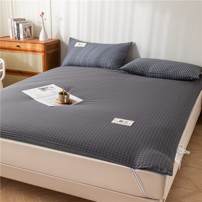 91家纺网 家纺一手货源 找家纺 悠米悠家 2025新款新疆长绒棉可拆洗棉花夹棉床褥垫成人款 格子控