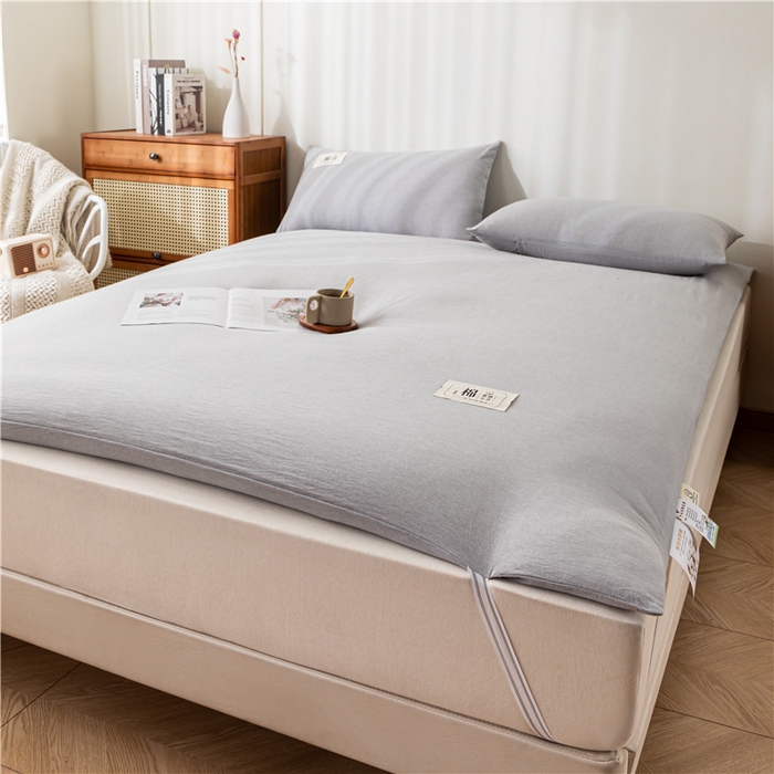 91家纺网 家纺一手货源 找家纺 悠米悠家 2025新款新疆长绒棉可拆洗棉花夹棉床褥垫成人款 灰色