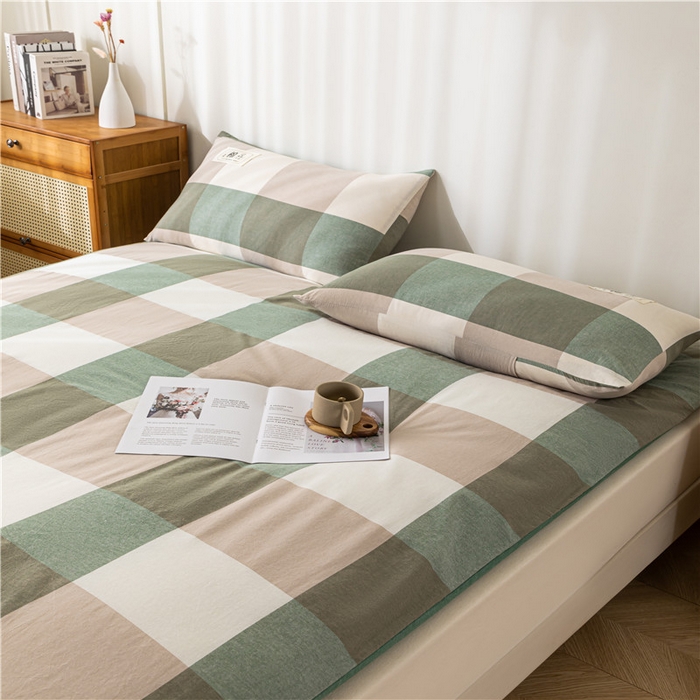 91家纺网 家纺一手货源 找家纺 悠米悠家 2025新款新疆长绒棉可拆洗棉花夹棉床褥垫成人款 极简绿格