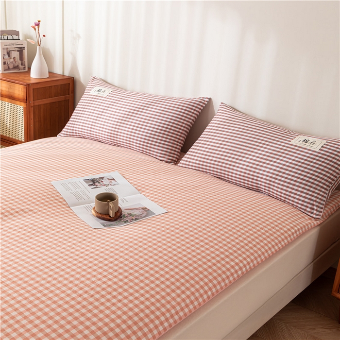 91家纺网 家纺一手货源 找家纺 悠米悠家 2025新款新疆长绒棉可拆洗棉花夹棉床褥垫成人款 橘色小格