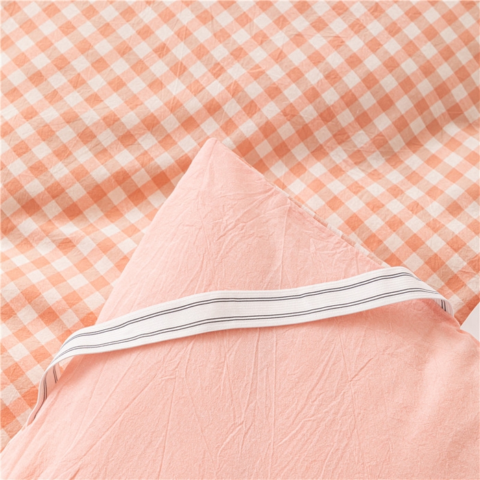 91家纺网 家纺一手货源 找家纺 悠米悠家 2025新款新疆长绒棉可拆洗棉花夹棉床褥垫成人款 橘色小格