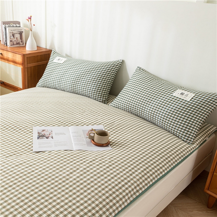 91家纺网 家纺一手货源 找家纺 悠米悠家 2025新款新疆长绒棉可拆洗棉花夹棉床褥垫成人款 墨绿小格