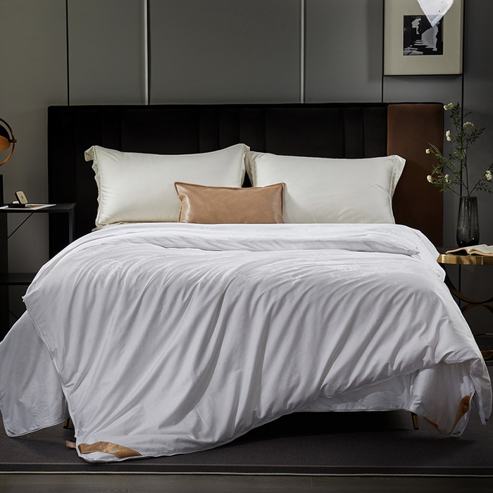 91家纺网 家纺一手货源 找家纺 群鹿蚕丝羽绒馆 【榨蚕丝填充包过质检】2025新款拉链升级款蚕丝二合一加厚子母被被子被芯 白