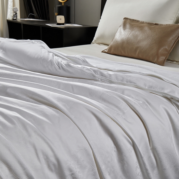 91家纺网 家纺一手货源 找家纺 群鹿蚕丝羽绒馆 【榨蚕丝填充包过质检】2025新款拉链升级款蚕丝二合一加厚子母被被子被芯 白