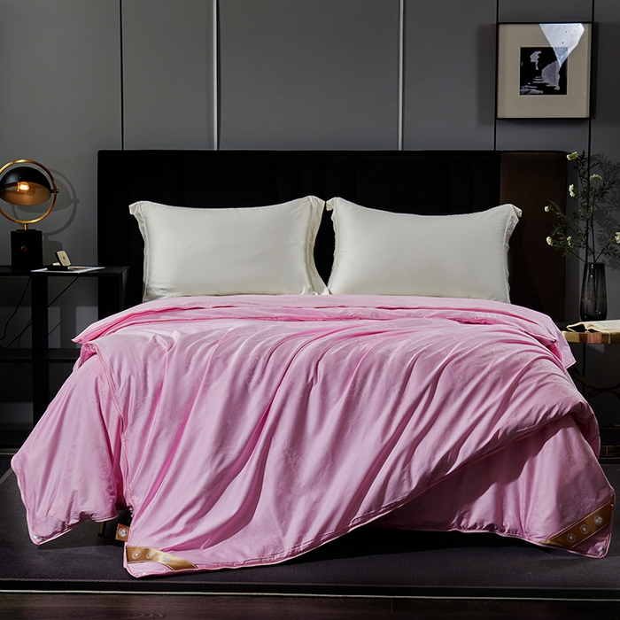 91家纺网 家纺一手货源 找家纺 群鹿蚕丝羽绒馆 【榨蚕丝填充包过质检】2025新款拉链升级款蚕丝二合一加厚子母被被子被芯 粉