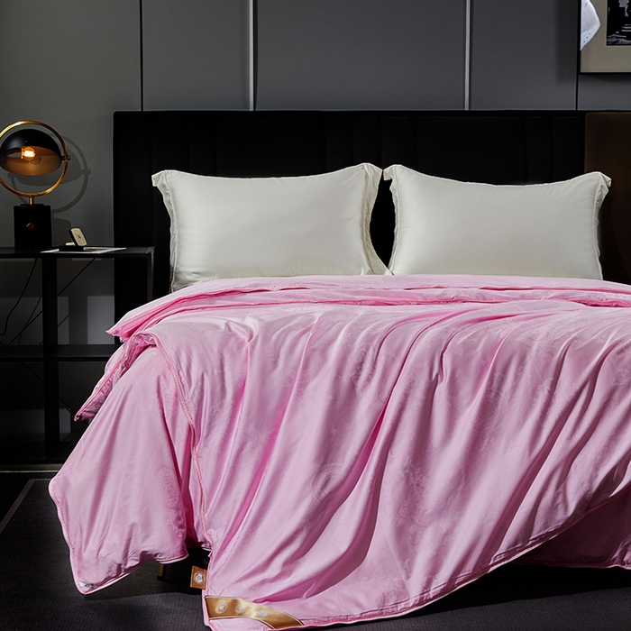 91家纺网 家纺一手货源 找家纺 群鹿蚕丝羽绒馆 【榨蚕丝填充包过质检】2025新款拉链升级款蚕丝二合一加厚子母被被子被芯 粉