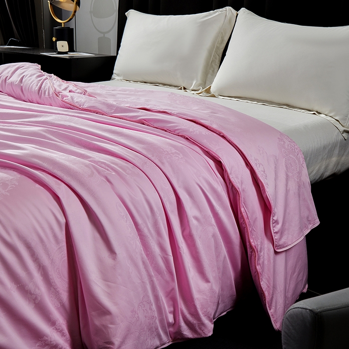 91家纺网 家纺一手货源 找家纺 群鹿蚕丝羽绒馆 【榨蚕丝填充包过质检】2025新款拉链升级款蚕丝二合一加厚子母被被子被芯 粉