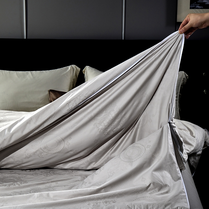 91家纺网 家纺一手货源 找家纺 群鹿蚕丝羽绒馆 【榨蚕丝填充包过质检】2025新款拉链升级款蚕丝二合一加厚子母被被子被芯 灰