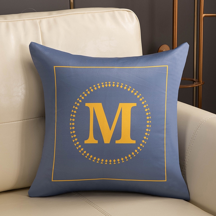 91家纺网 家纺一手货源 找家纺 新奇异 2025新款马仕仿真丝抱枕（支持定制）FA深灰字母