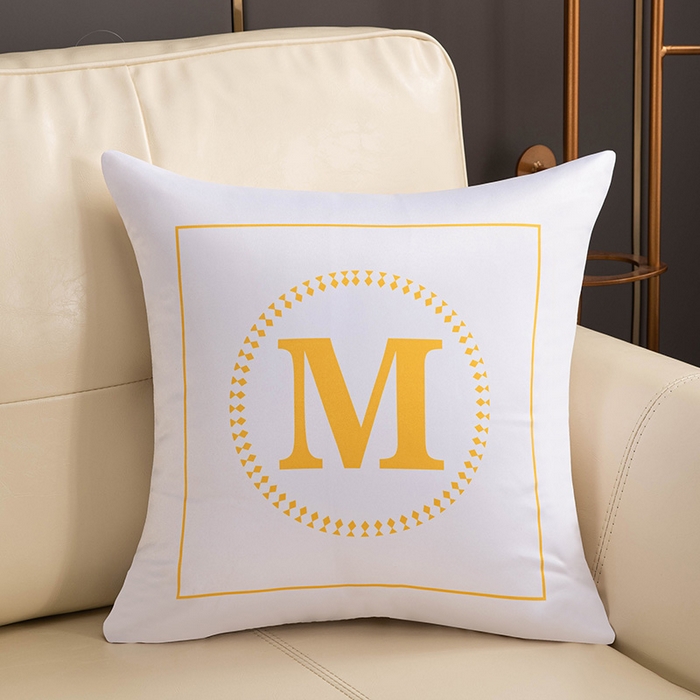 新奇异 2025新款马仕仿真丝抱枕（支持定制）FA白色字母