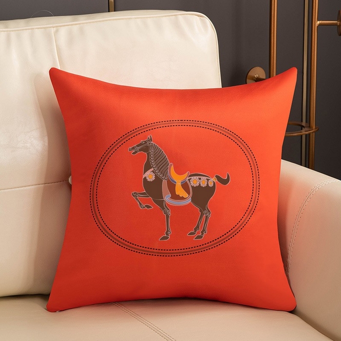 新奇异 2025新款马仕仿真丝抱枕（支持定制）FA橙红马仕