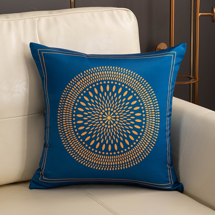 新奇异 2025新款马仕仿真丝抱枕（支持定制）FA深蓝年轮