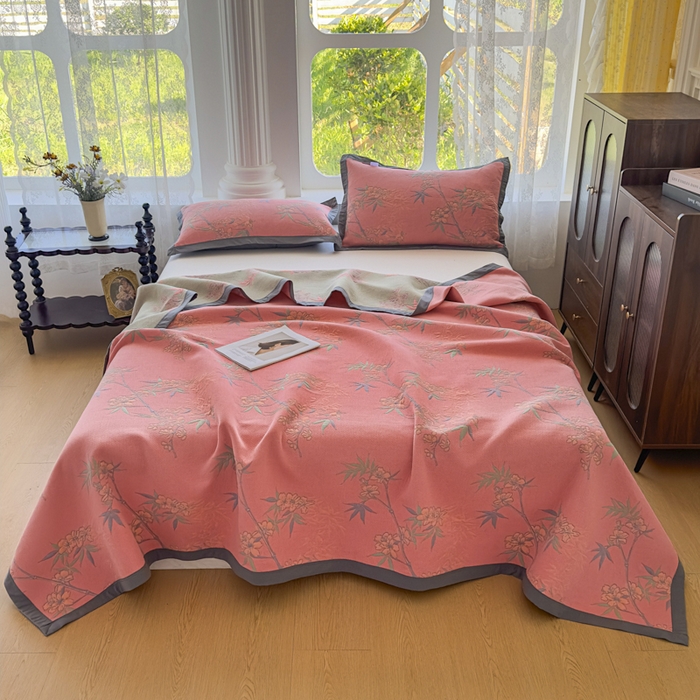 91家纺网 家纺一手货源 找家纺 七七家纺 2025新款新疆长绒棉盖毯 竹韵松声