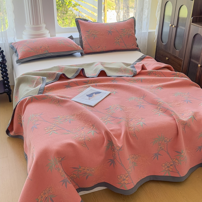 91家纺网 家纺一手货源 找家纺 七七家纺 2025新款新疆长绒棉盖毯 竹韵松声