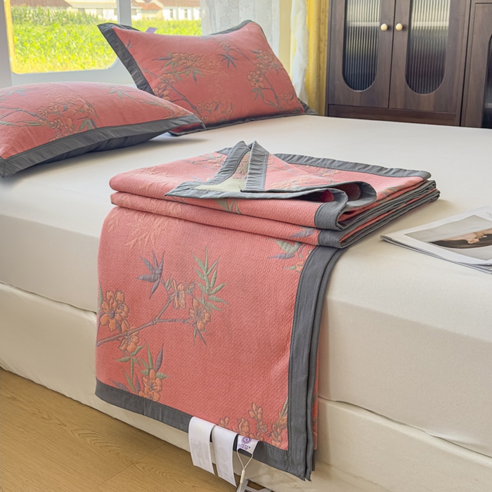 91家纺网 家纺一手货源 找家纺 七七家纺 2025新款新疆长绒棉盖毯 竹韵松声