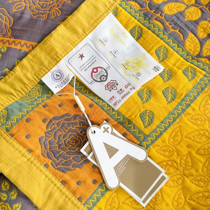 91家纺网 家纺一手货源 找家纺 七七家纺 2025新款新疆长绒棉盖毯 黄叶繁花