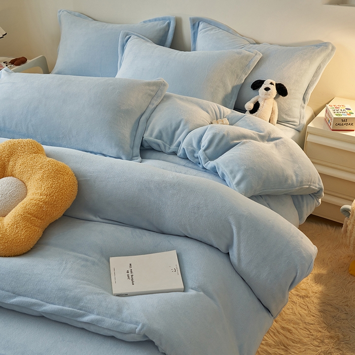 91家纺网 家纺一手货源 找家纺 （总）2025新款多巴胺小红书纯色牛奶绒四件套牛奶绒被套跨境定制-风格二