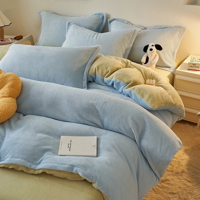 91家纺网 家纺一手货源 找家纺 （总）2025新款多巴胺小红书纯色牛奶绒四件套牛奶绒被套跨境定制-风格二