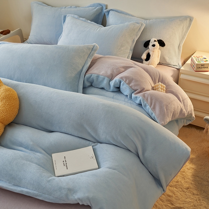 91家纺网 家纺一手货源 找家纺 （总）2025新款多巴胺小红书纯色牛奶绒四件套牛奶绒被套跨境定制-风格二