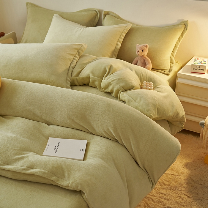 91家纺网 家纺一手货源 找家纺 （总）2025新款多巴胺小红书纯色牛奶绒四件套牛奶绒被套跨境定制-风格二